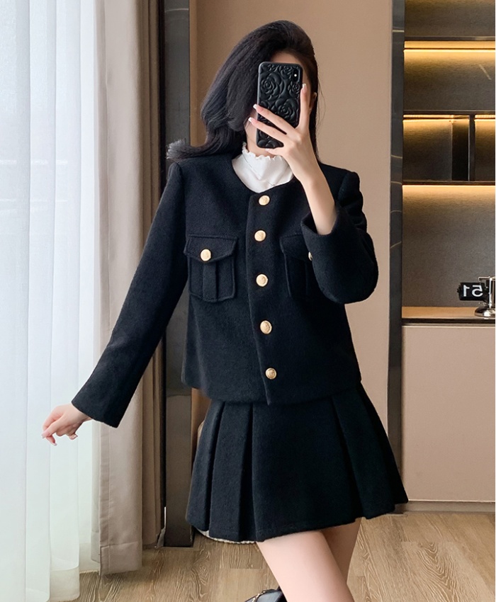 Chanelstyle skirt temperament coat a set for women