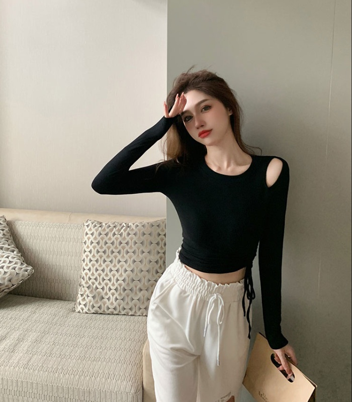 Enticement long sleeve tops Korean style T-shirt for women