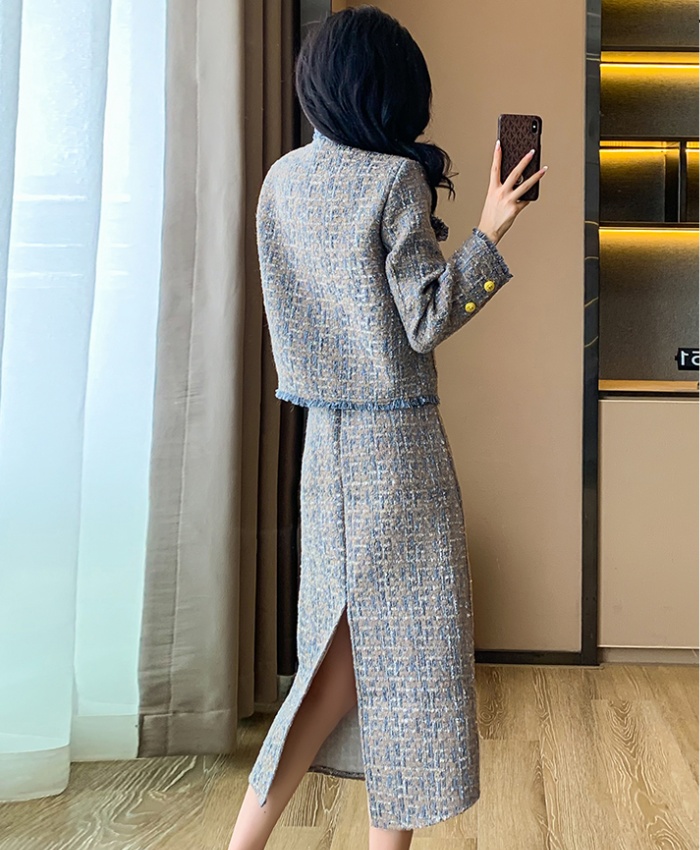 Plus cotton skirt chanelstyle coat a set for women