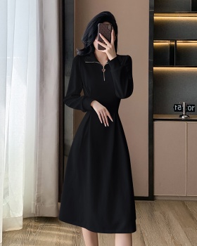 Winter plus velvet long dress bottoming dress for women