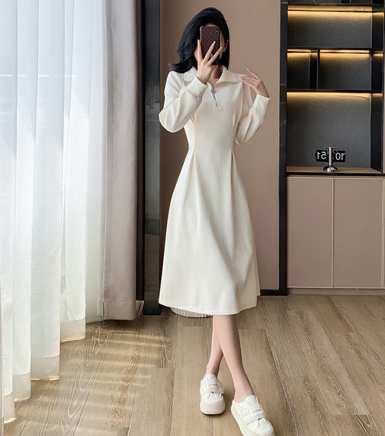 Winter plus velvet long dress bottoming dress for women