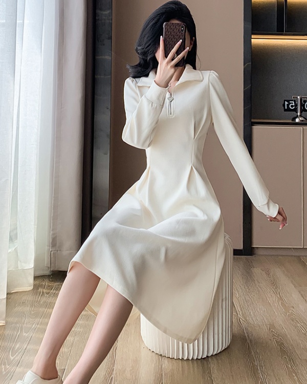 Winter plus velvet long dress bottoming dress for women