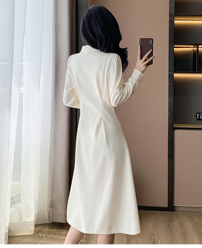 Winter plus velvet long dress bottoming dress for women