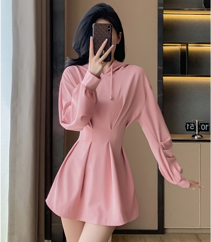 Slim long sleeve A-line T-back autumn Casual hoodie