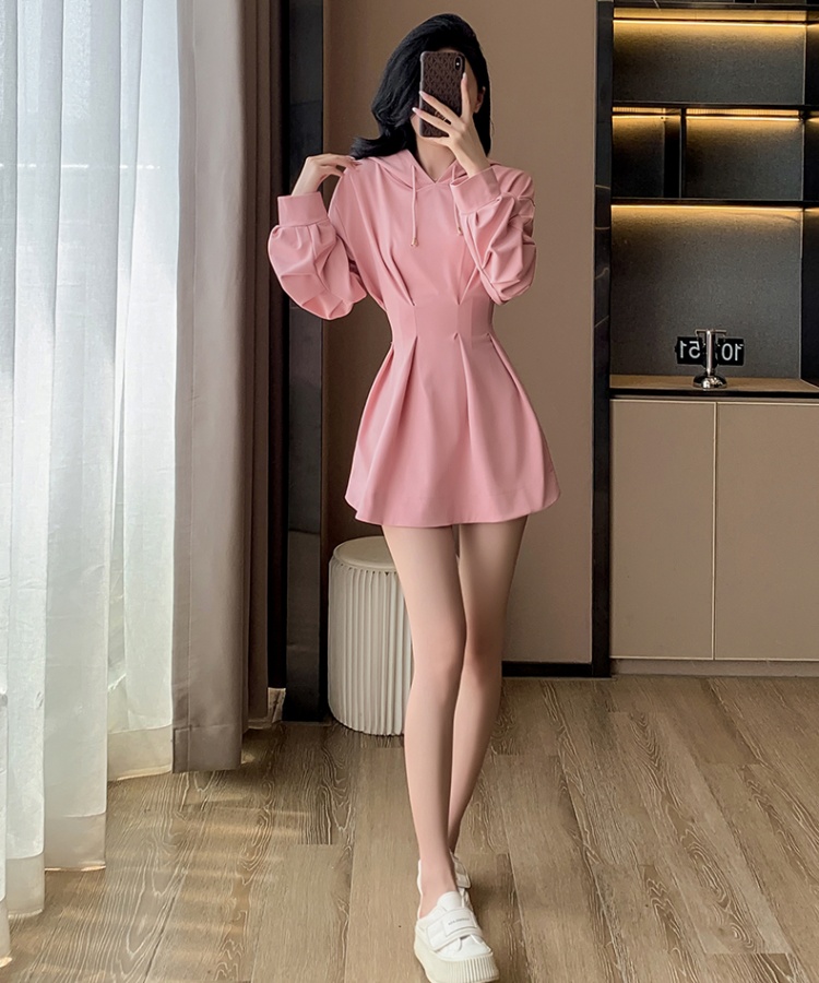 Slim long sleeve A-line T-back autumn Casual hoodie