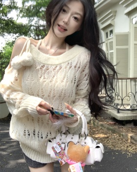 Knitted strapless tops bandage pullover sweater