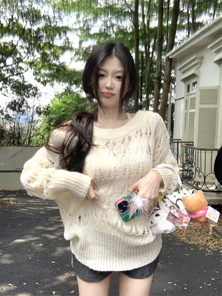 Knitted strapless tops bandage pullover sweater