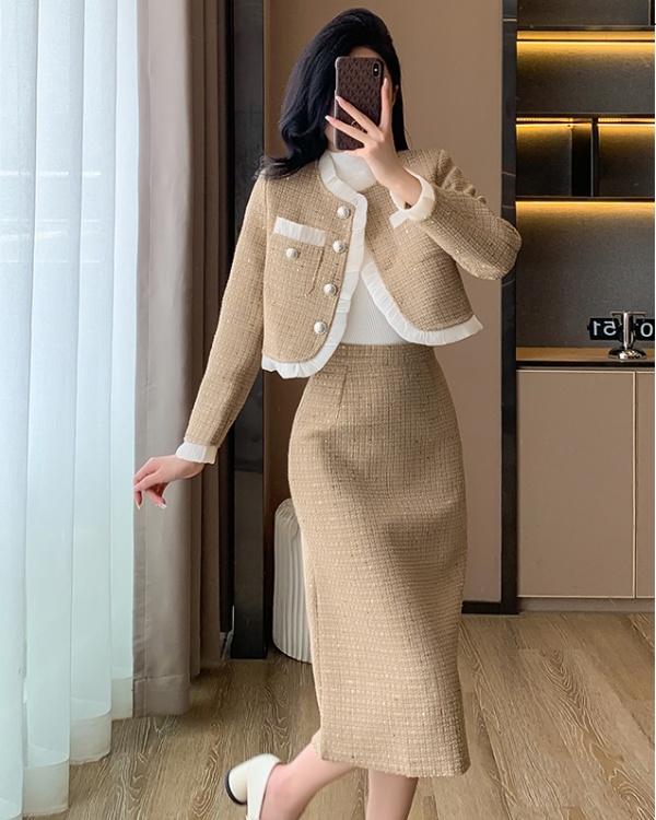 Spring and autumn skirt temperament jacket 2pcs set