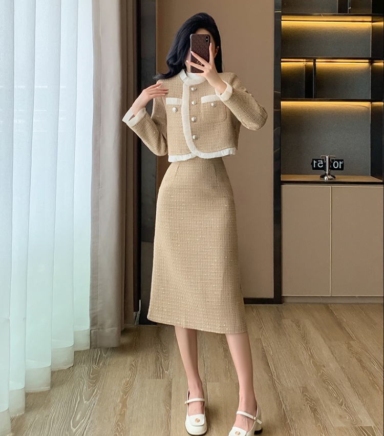 Spring and autumn skirt temperament jacket 2pcs set