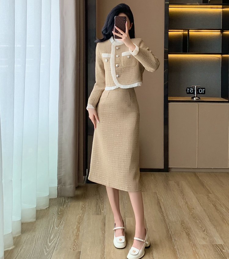 Temperament jacket chanelstyle skirt 2pcs set