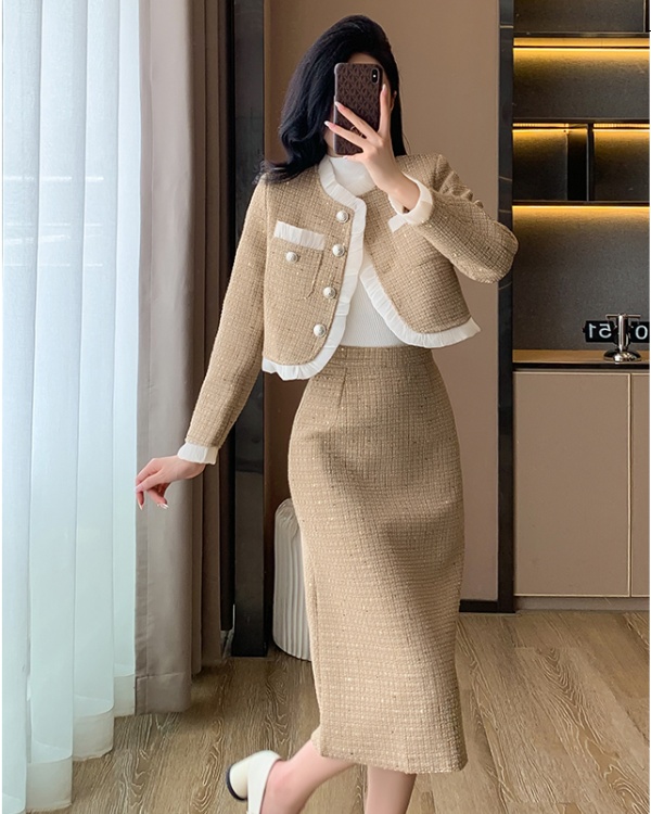 Temperament jacket chanelstyle skirt 2pcs set