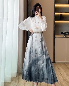 Summer long skirt horse-face skirt a set for women