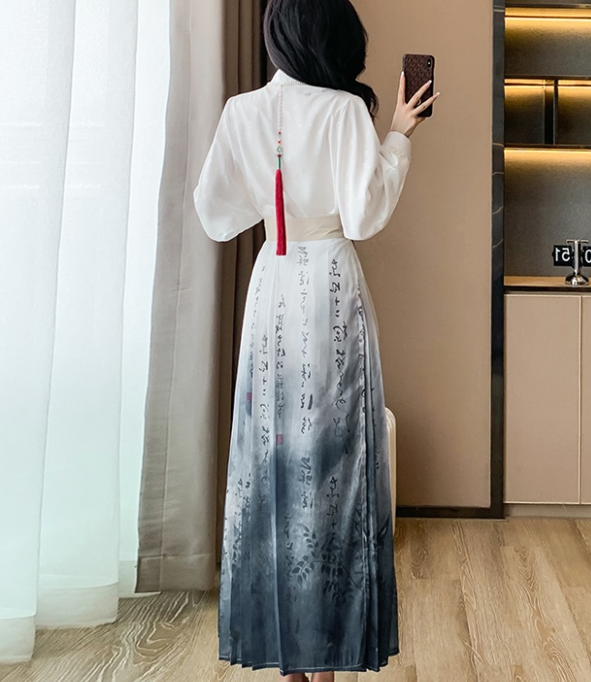 Summer long skirt horse-face skirt a set for women