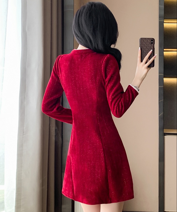 Autumn Korean style cheongsam retro slim dress for women