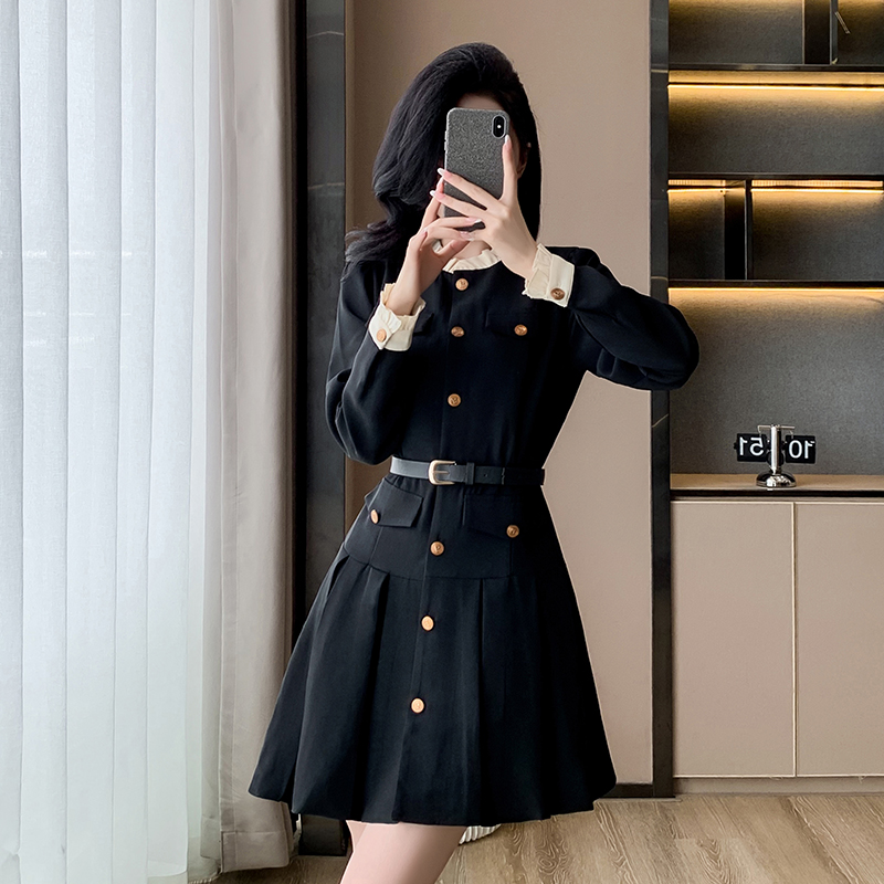 Commuting France style retro autumn dress for women