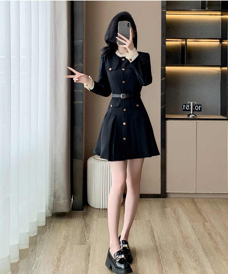 Commuting France style retro autumn dress for women