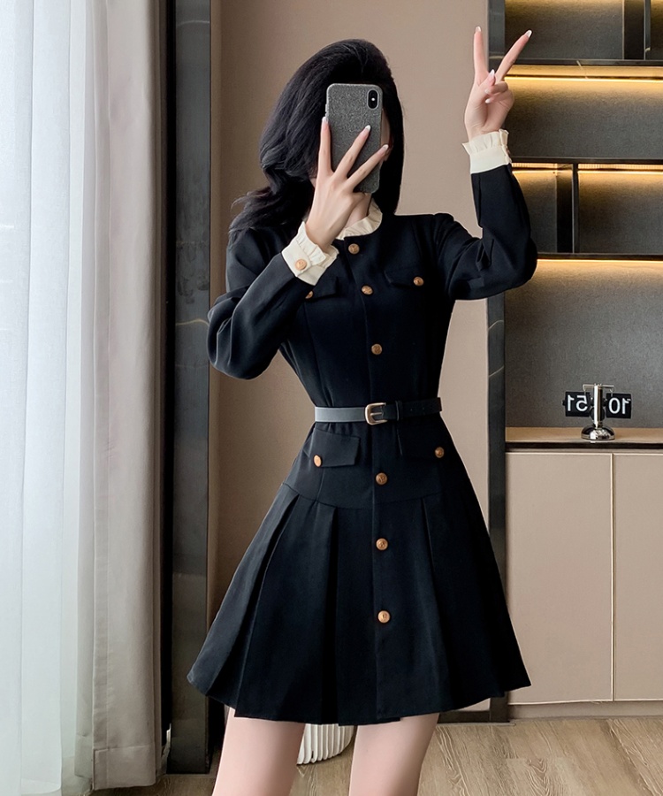 Commuting France style retro autumn dress for women