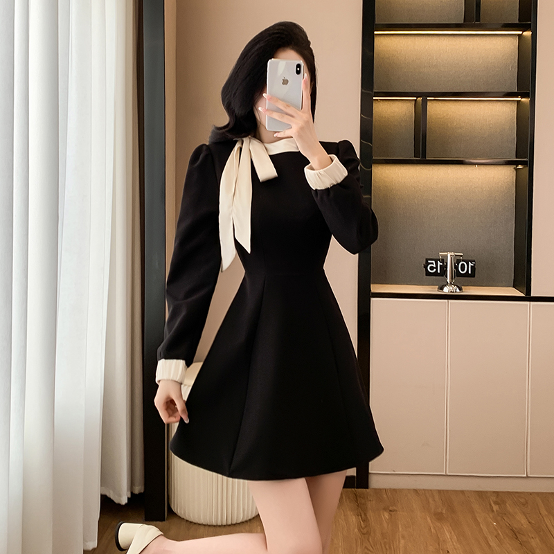 France style autumn and winter dress for women