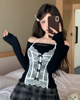 Lace ballet T-shirt spicegirl bottoming shirt for women