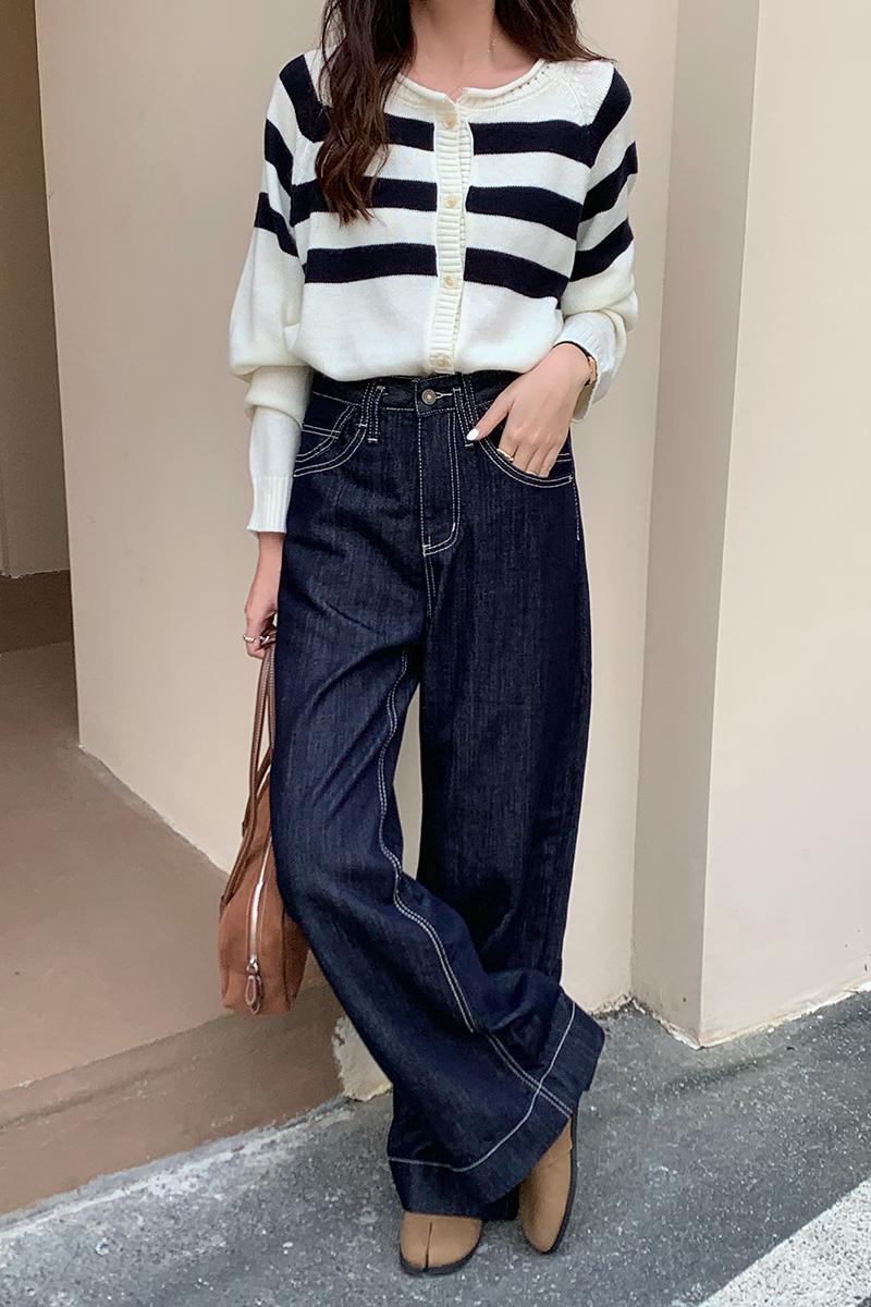 Retro high waist straight pants Casual Korean style pants