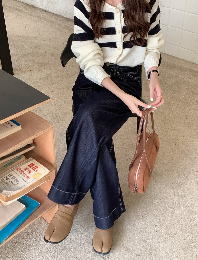 Retro high waist straight pants Casual Korean style pants