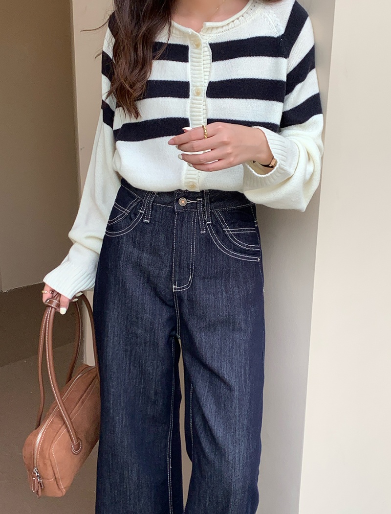 Retro high waist straight pants Casual Korean style pants