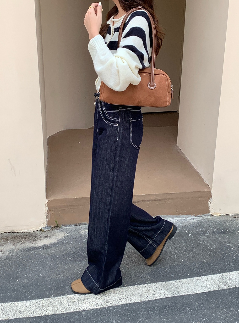 Retro high waist straight pants Casual Korean style pants