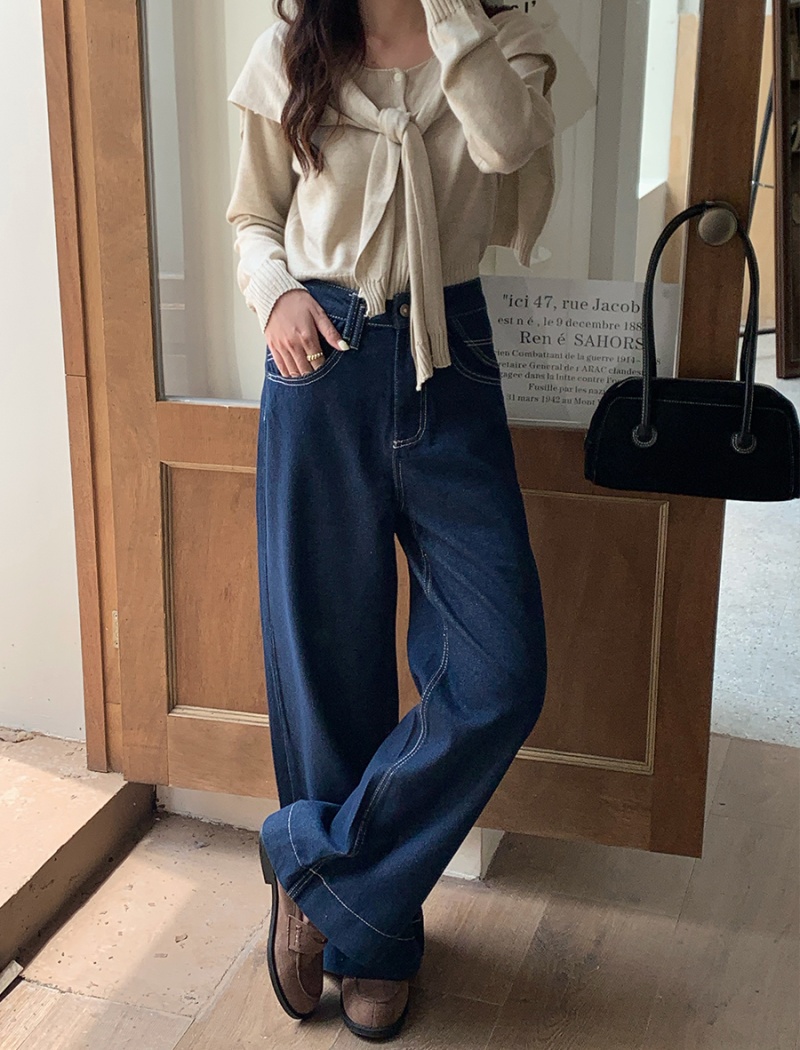 Retro high waist straight pants Casual Korean style pants