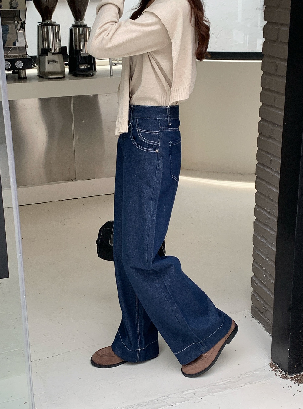 Retro high waist straight pants Casual Korean style pants