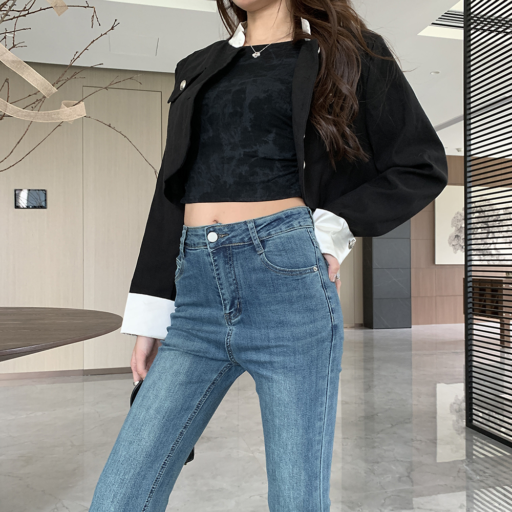 Autumn retro flare pants micro speaker slim jeans for women