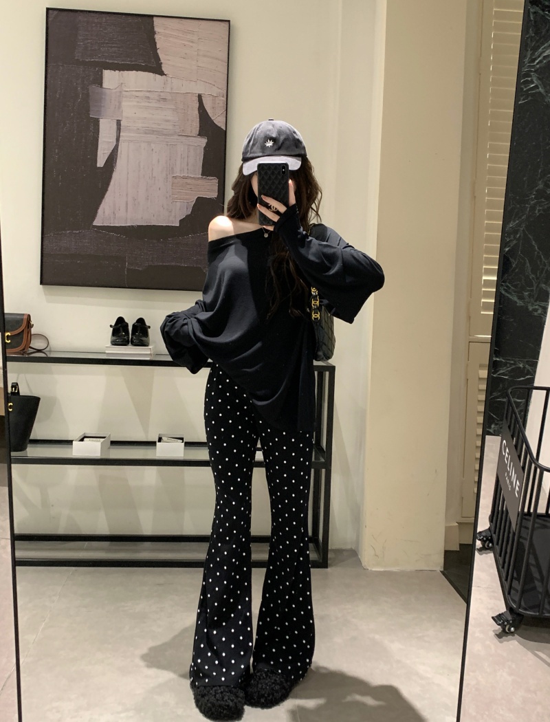 Show high polka dot slim autumn flare pants