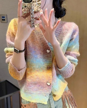 Knitted candy colors coat autumn cardigan for women