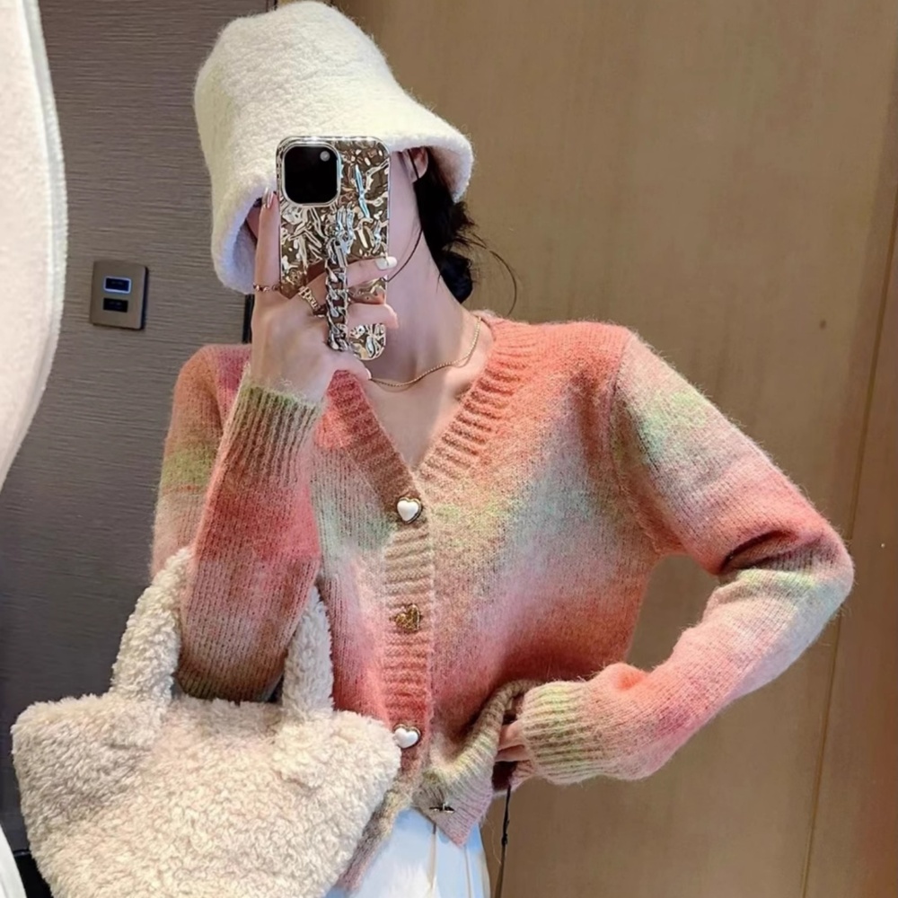 Knitted candy colors coat autumn cardigan for women