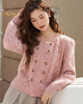 Autumn and winter knitted sweater round neck tops for women