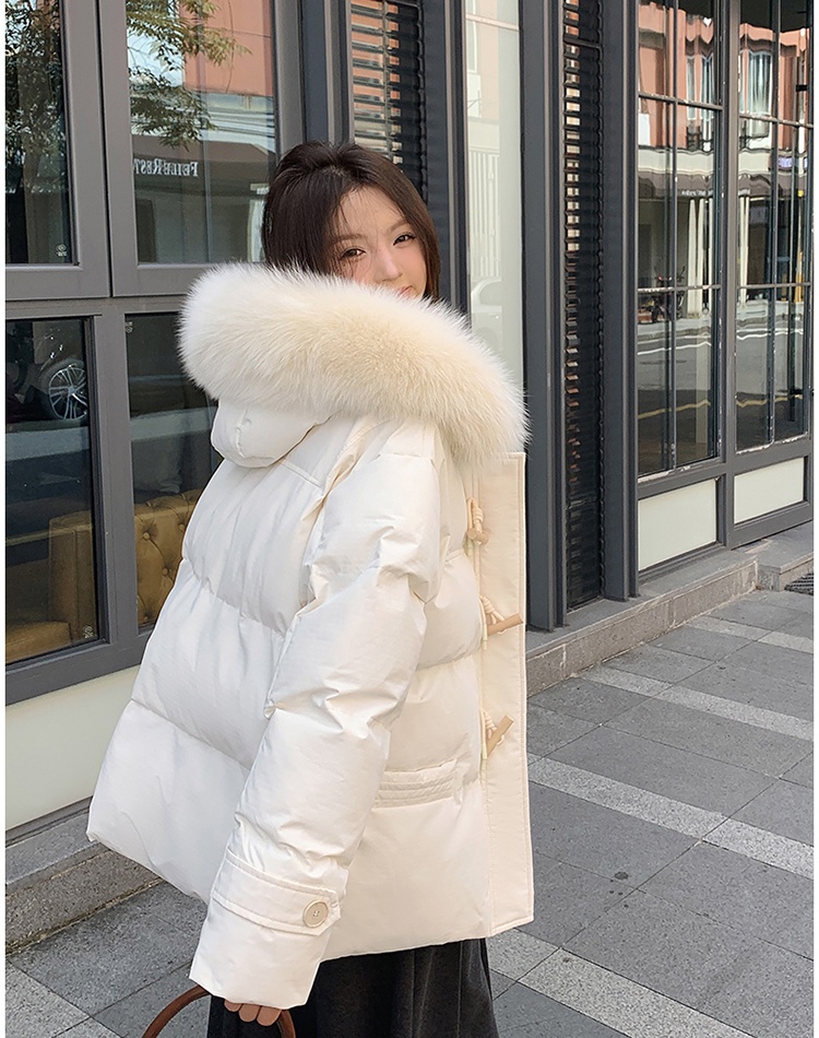 Purple down bread clothing thick cotton coat for women