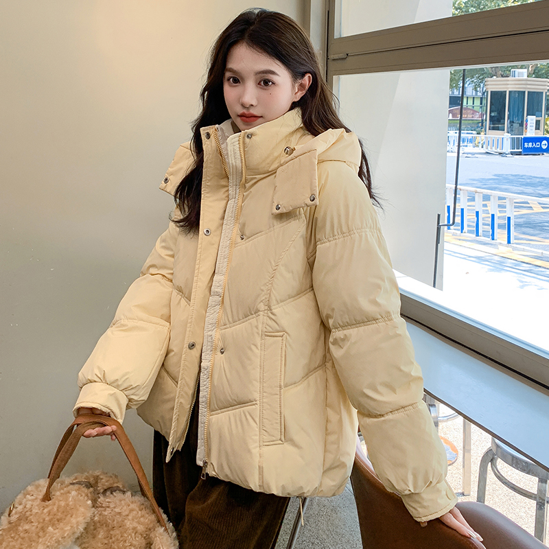 Short cotton coat hooded bread clothing for women