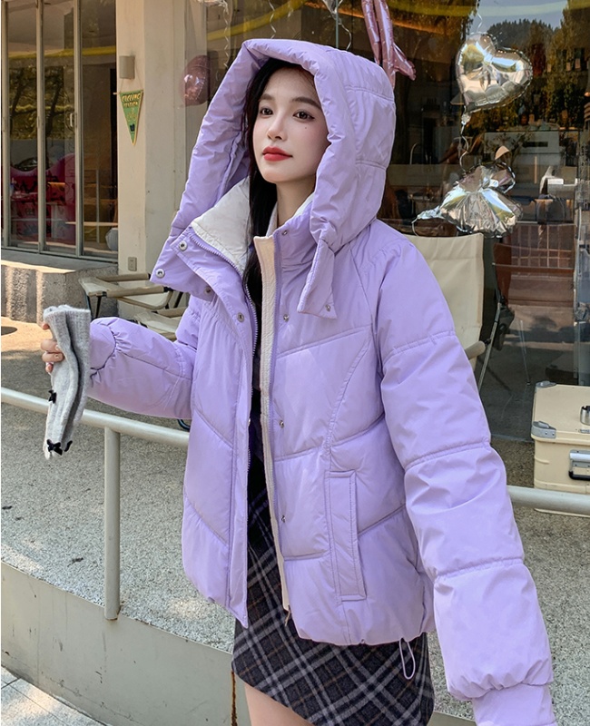 Short cotton coat hooded bread clothing for women