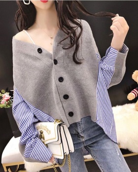 Show young loose shirt knitted coat for women