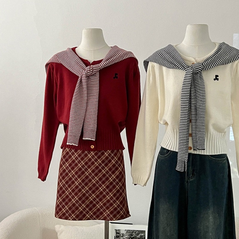 Fashion cardigan autumn and winter shawl 2pcs set