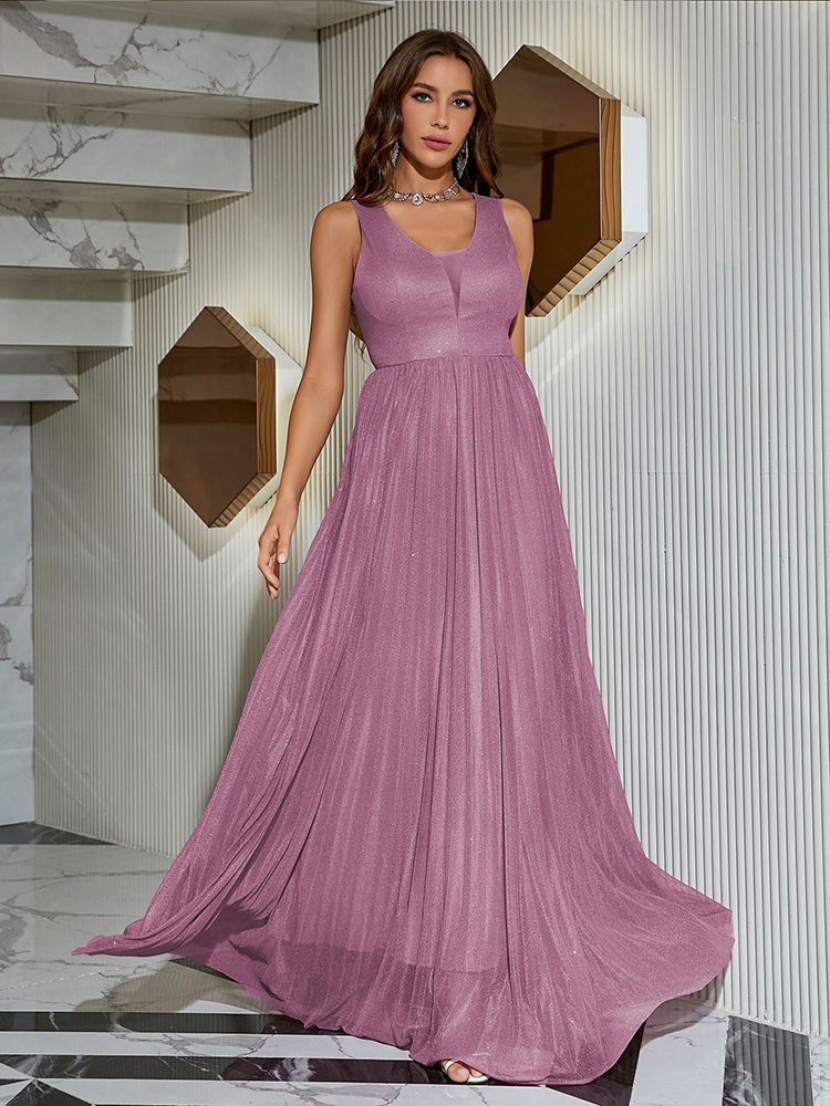 Big skirt pure V-neck dress fashion tender bridesmaid dress