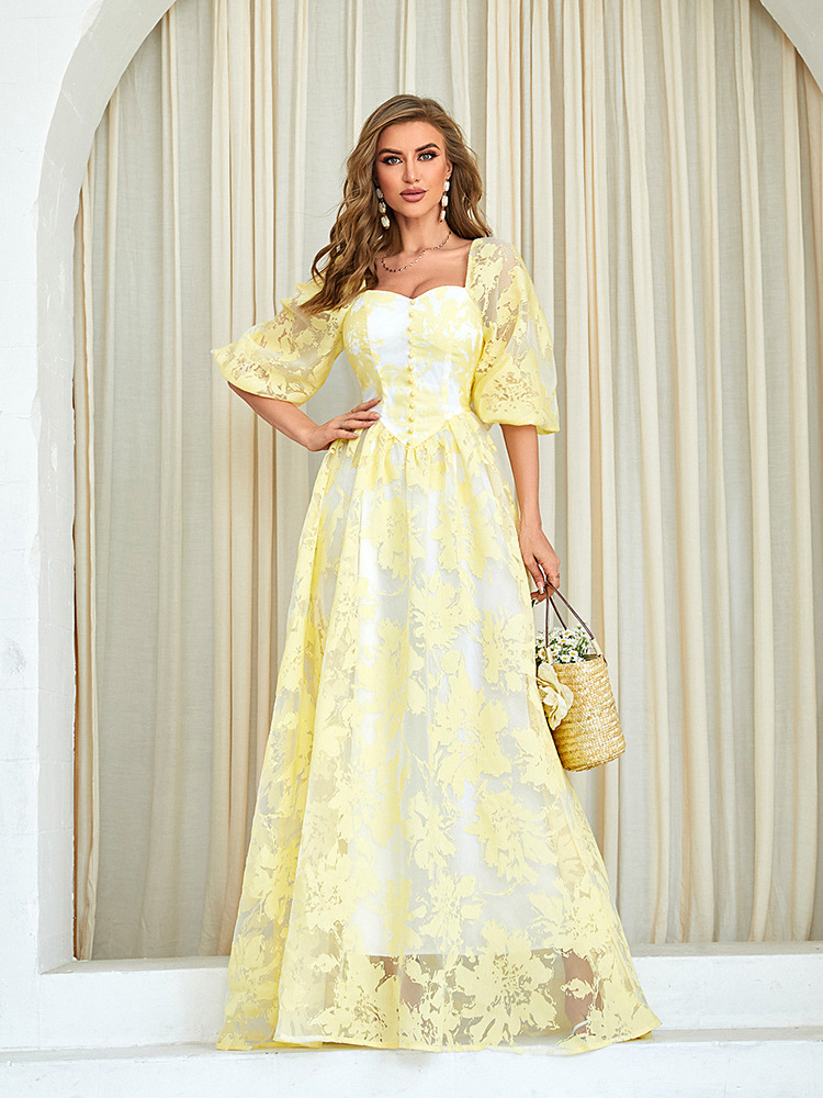 European style long dress gauze beach dress