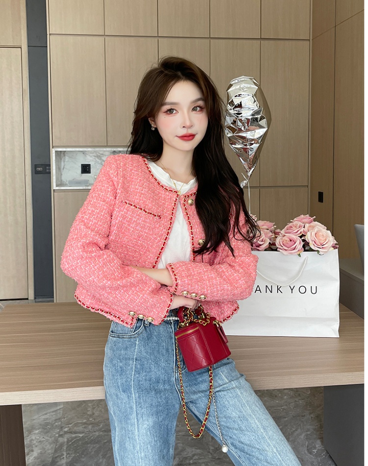 Short chanelstyle coat temperament tops for women