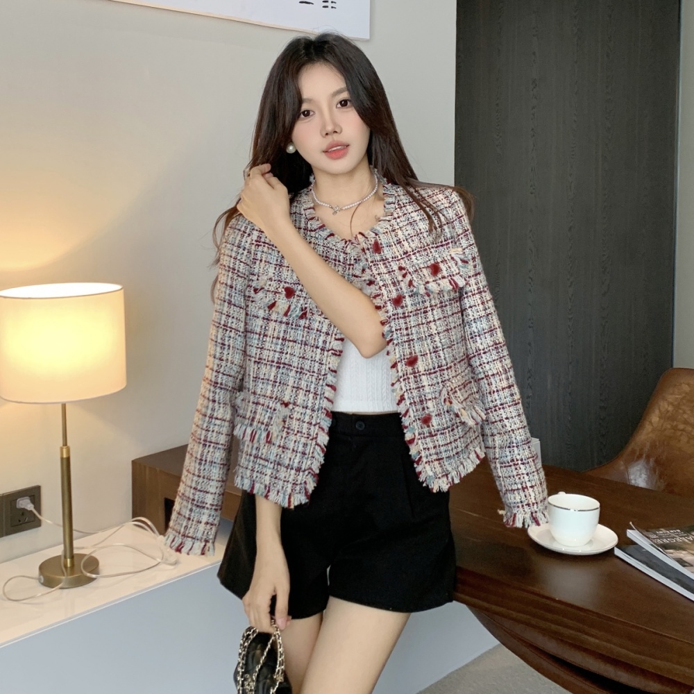 Korean style autumn and winter coarse flower coat