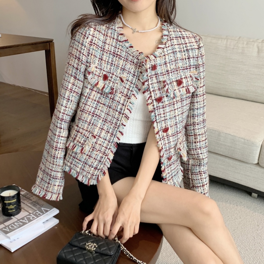 Korean style autumn and winter coarse flower coat