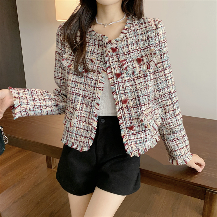 Korean style autumn and winter coarse flower coat