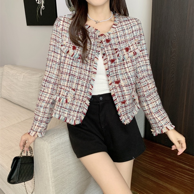 Korean style autumn and winter coarse flower coat