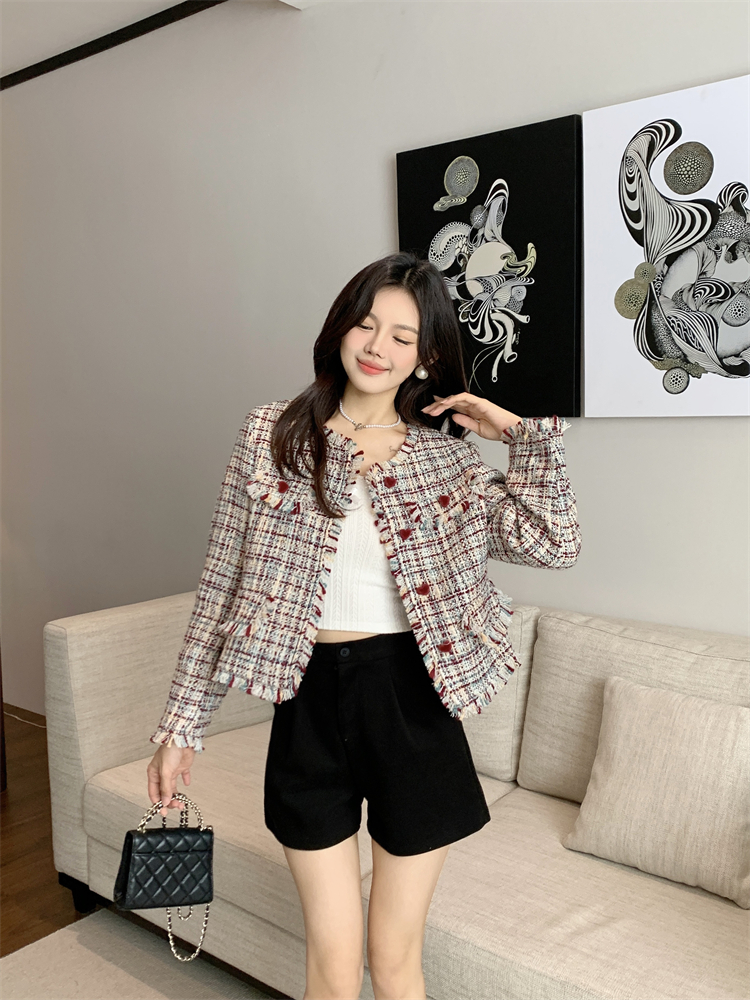 Korean style autumn and winter coarse flower coat