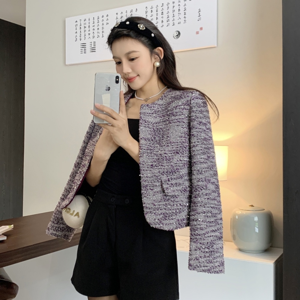 Chanelstyle coarse flower sequins ladies jacket