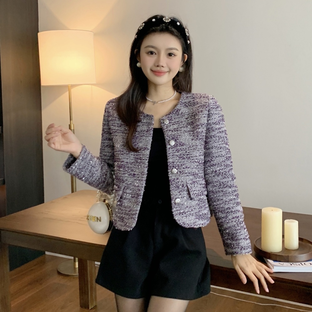 Chanelstyle coarse flower sequins ladies jacket