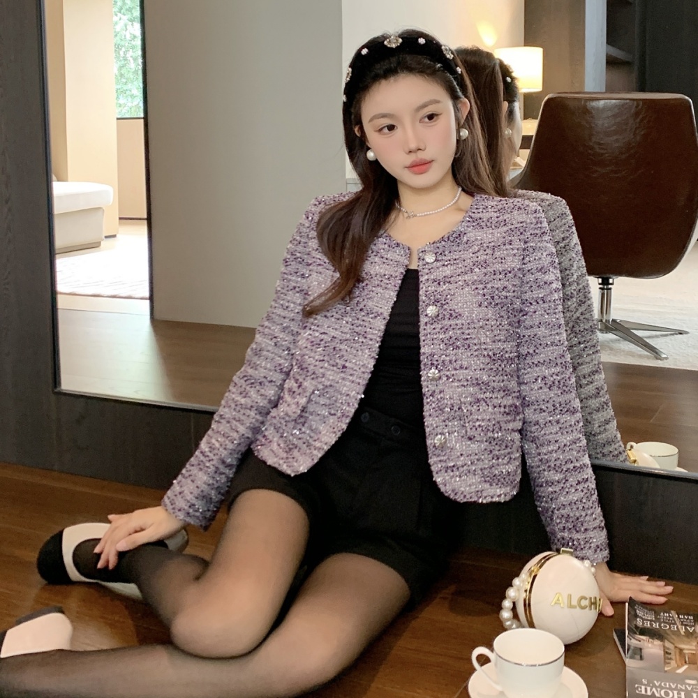 Chanelstyle coarse flower sequins ladies jacket